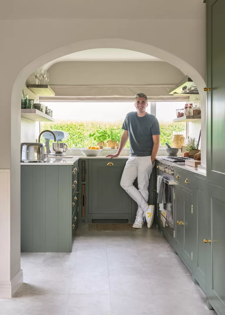 Donal Skehan's Neptune kitchen Suffolk painted in cactus