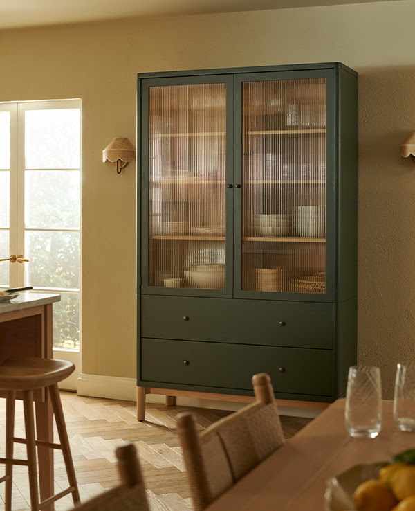 Farlow Freestanding Double Kitchen Larder, Constable Green